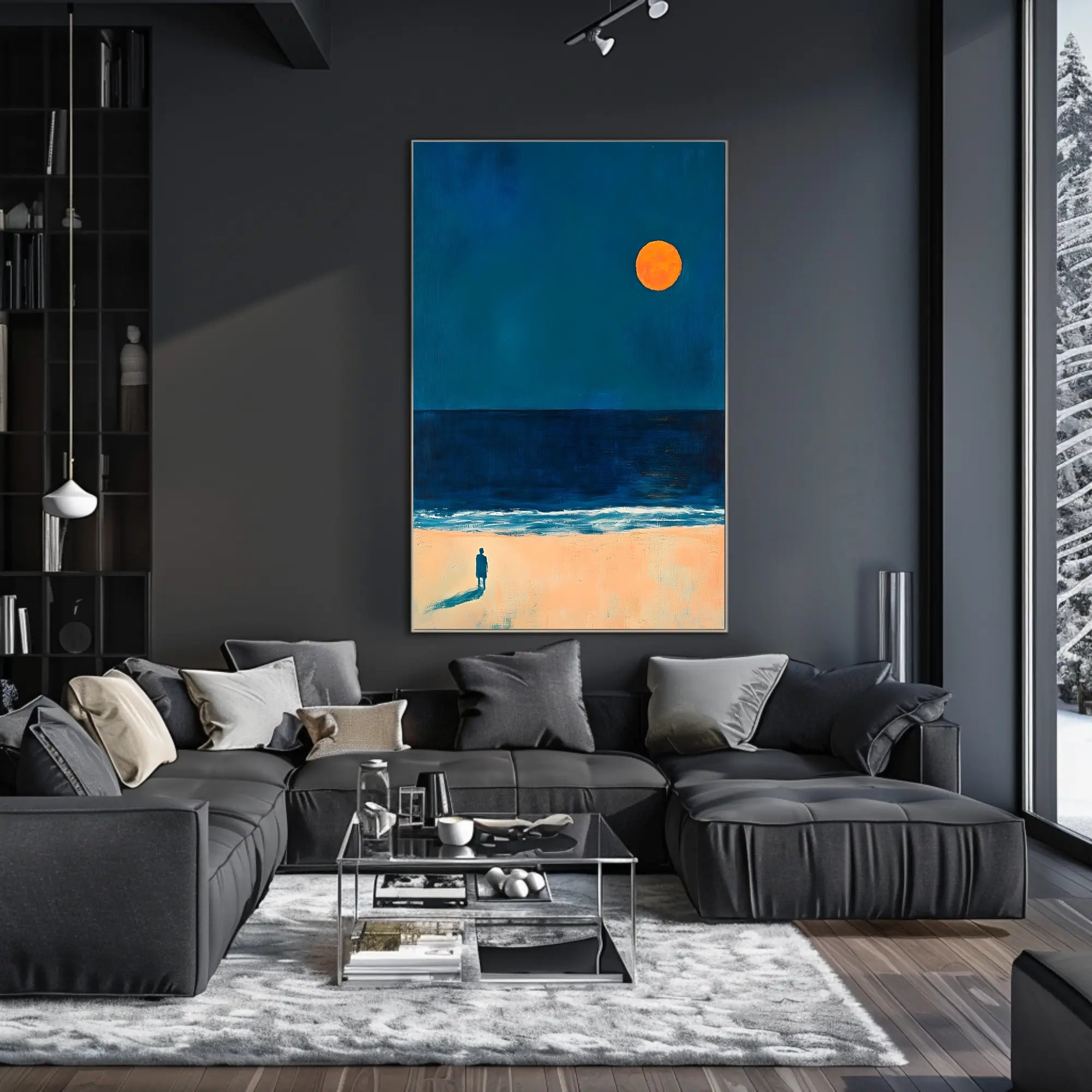 Solitary Reflection Seaside Poster Minimalist Art Print