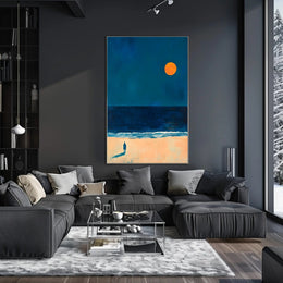 Solitary Reflection Seaside Poster Minimalist Art Print