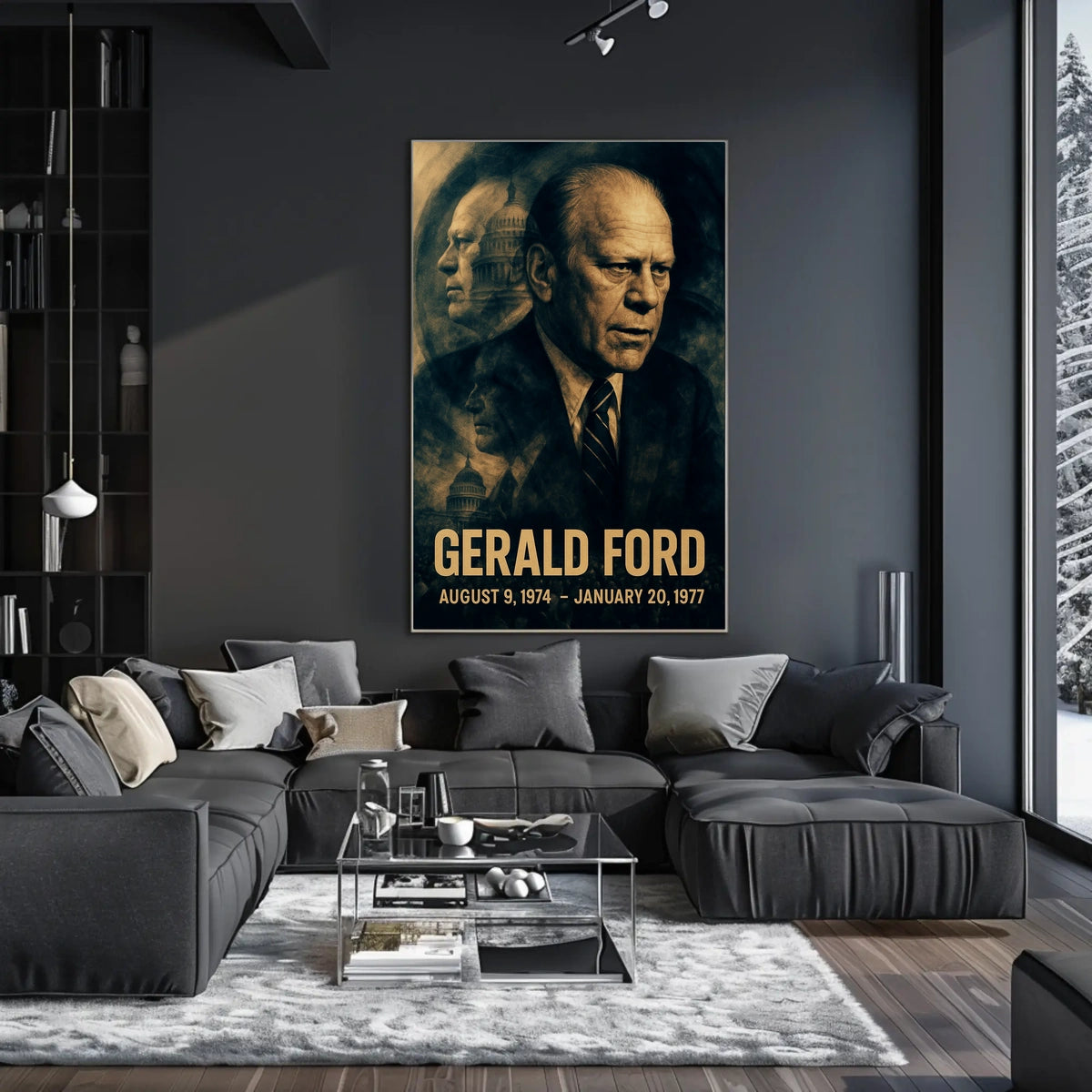 Gerald Ford 38th President of the United States Double Exposure Poster