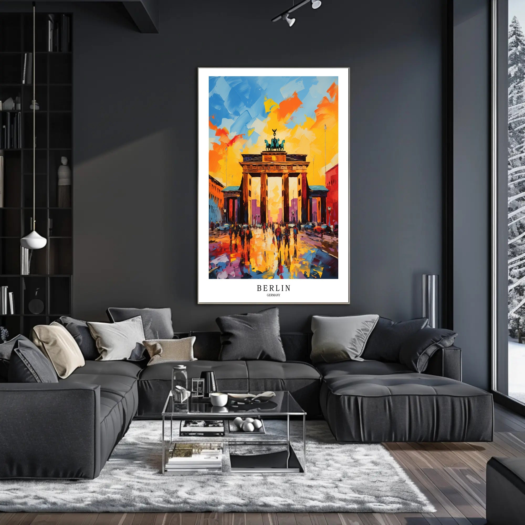 Berlin Brandenburg Gate Vibrant Urban Cityscape Abstract Artistic Poster PosterGoat