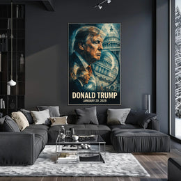 Donald Trump 47th President of the United States Double Exposure Poster