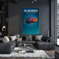 Six Line Wrasse Poster PosterGoat