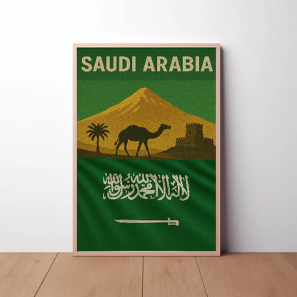Saudi Arabian Vintage Design Cultural or Heritage Poster