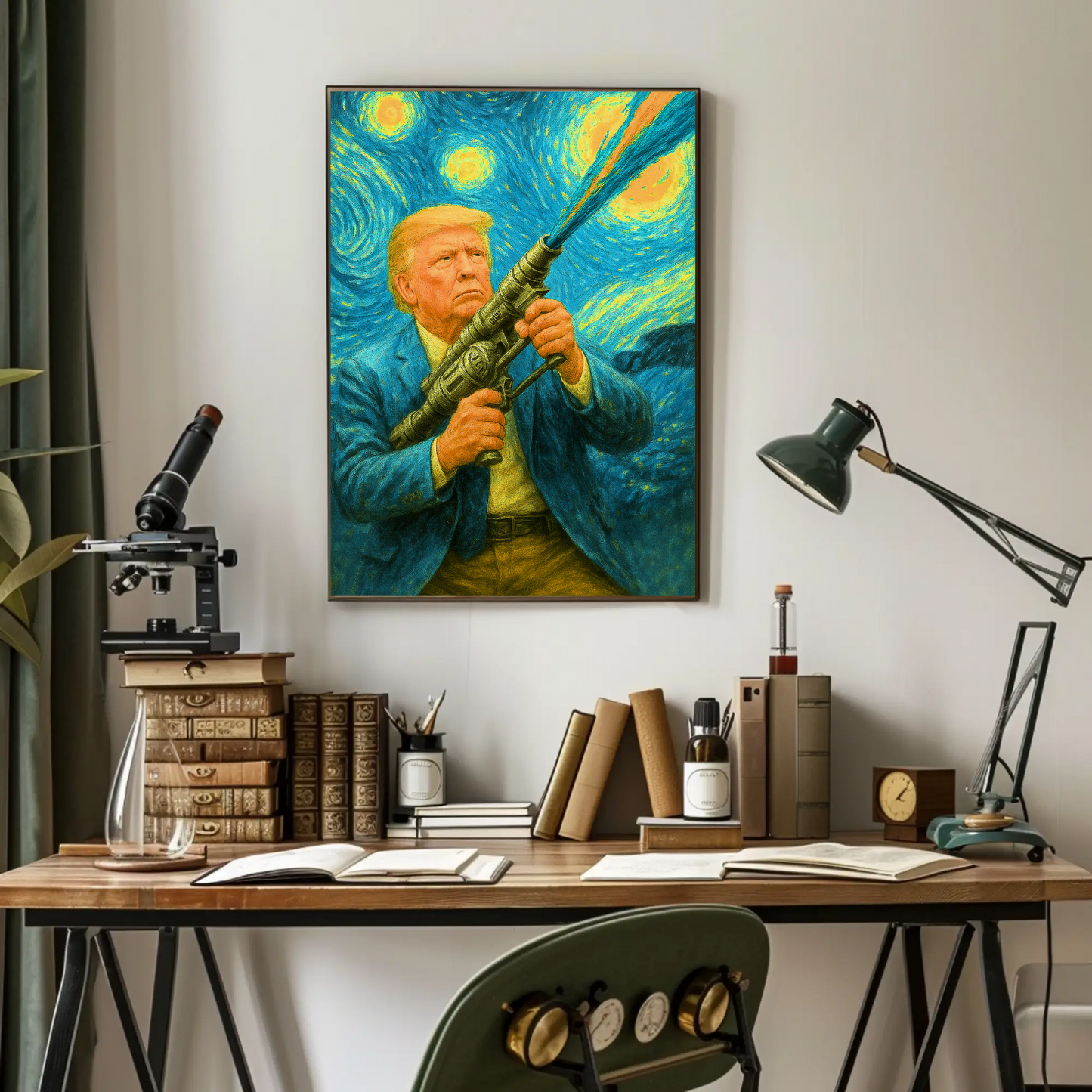 Trump Van Gough Starry Night Vintage Poster