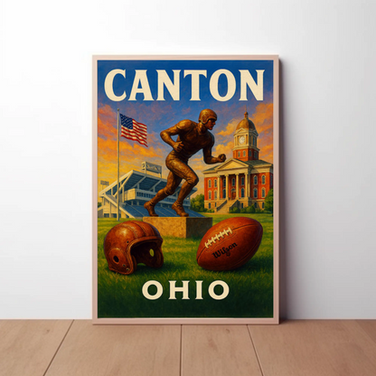 Canton Ohio Football Heritage Hall Travel Poster