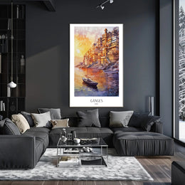 Ganges Sunrise in Varanasi Cultural Heritage Poster PosterGoat