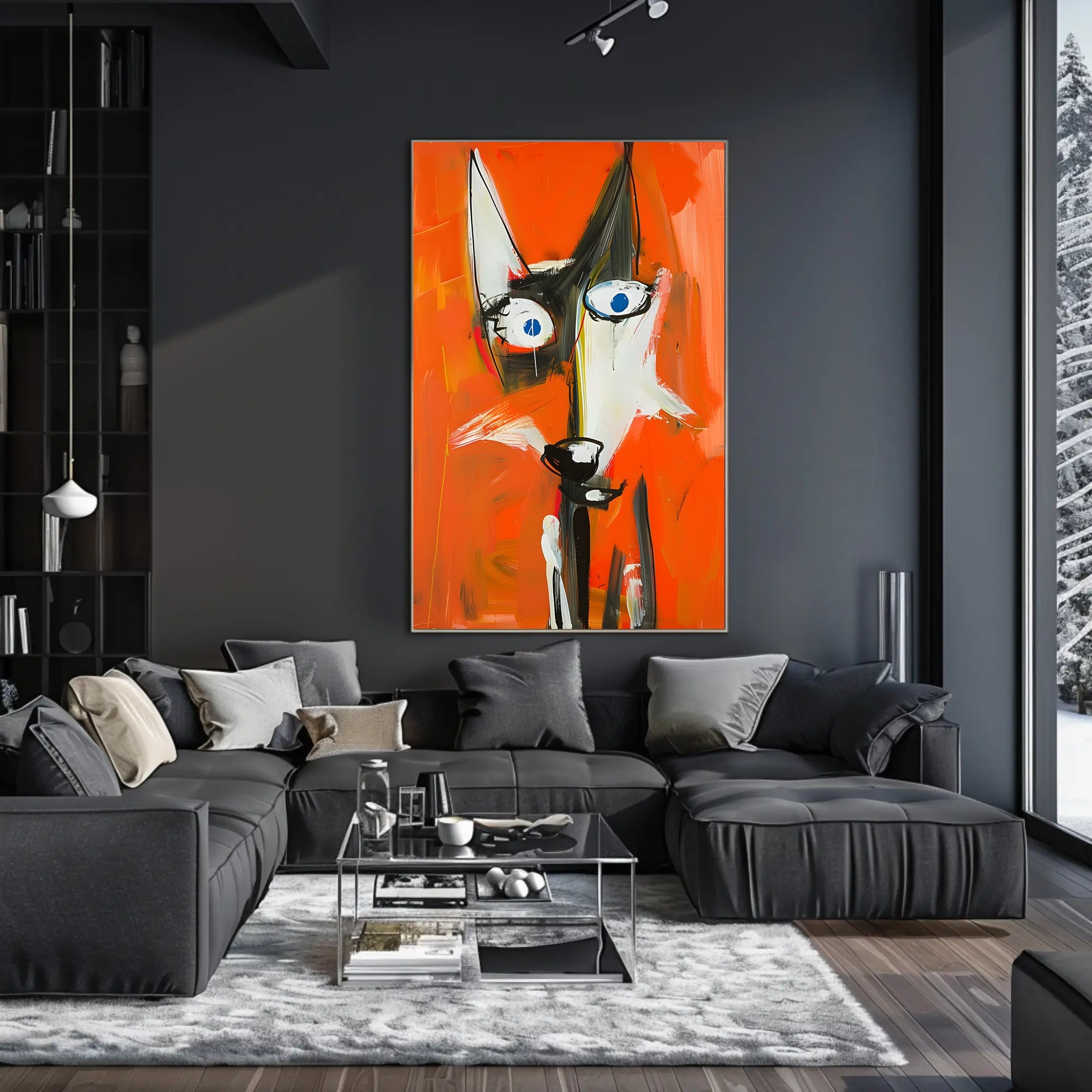 Abstract Fox Wall Art Poster Minimalist Animal Print