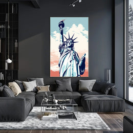 Liberty Spectacle in Artistic Travel Poster