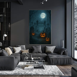 Haunted Graveyard Under The Full Moon Poster