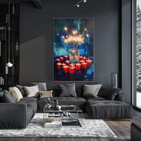 Glowing Sparkler Bouquet In Mason Jar Centerpiece Poster