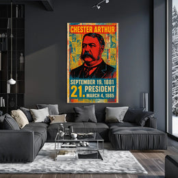 Chester A. Arthur 21st President of the United States Street Art Mashup Poster