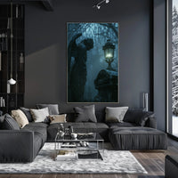 Eerie Angelic Cemetery Scene: Fantasy or Mythology Poster PosterGoat