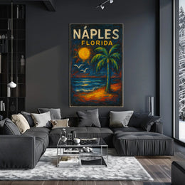 Naples Florida Poster Wall Art Coastal Beach Decor