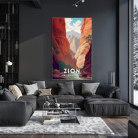 Zion National Park Scenic Travel Poster Print