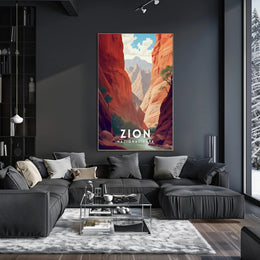 Zion National Park Scenic Travel Poster Print