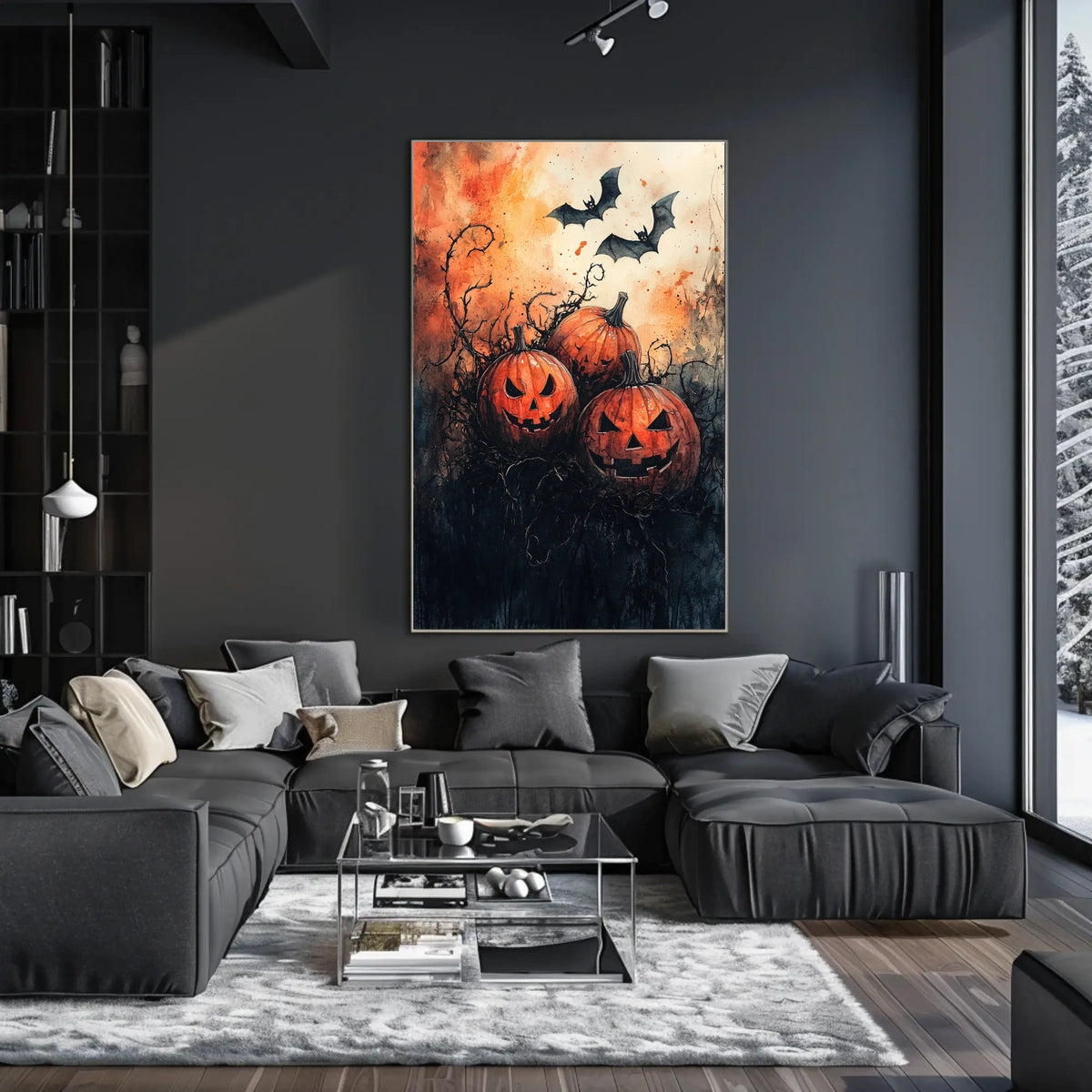 Halloween Pumpkins Spooky Vibes Artistic Poster