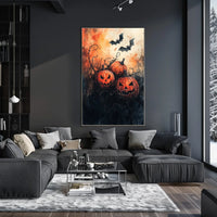 Halloween Pumpkins Spooky Vibes Artistic Poster