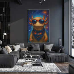 Cosmic Axolotl Adventure Poster