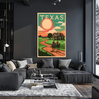 Texas Sunset Ride Poster