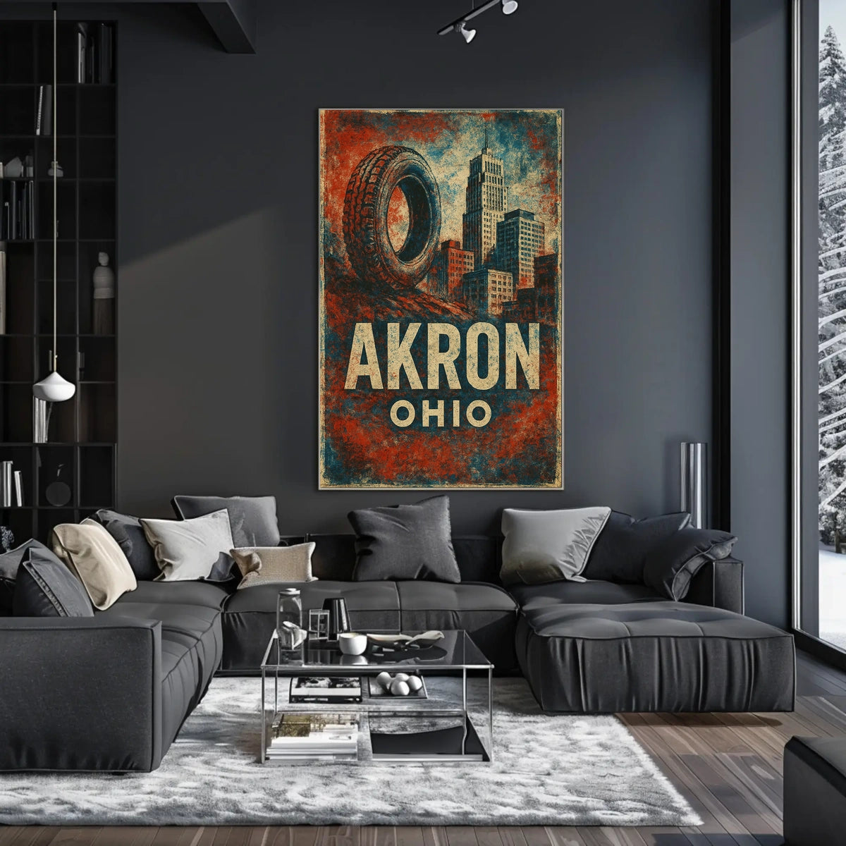 Akron Rubber City Urban Realism Poster
