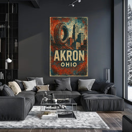 Akron Rubber City Urban Realism Poster