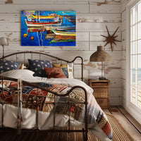 Colorful Boats on Tranquil Waters Poster
