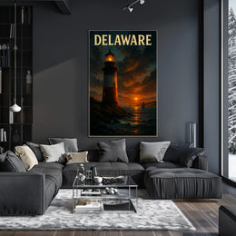 Delaware Lighthouse At Sunset Poster
