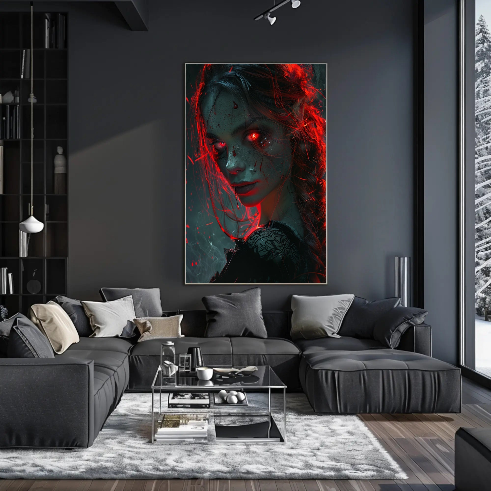 Enigmatic Red Glare Poster PosterGoat