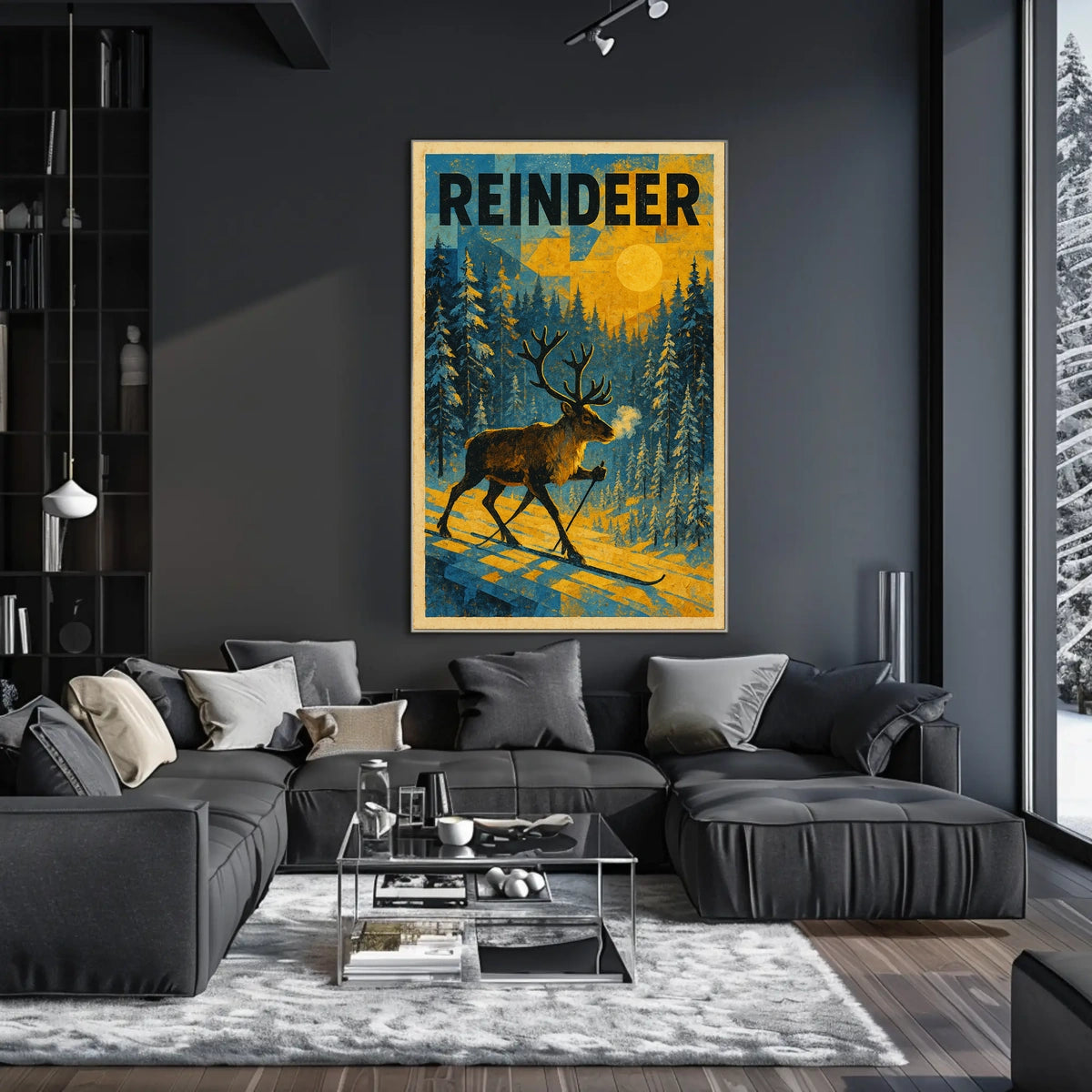 Reindeer In Winter Wonderland Poster