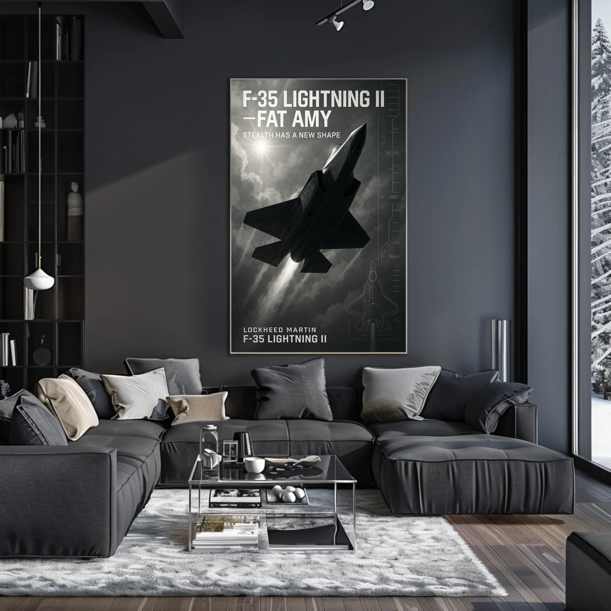 F-35 Lightning II Jet Stealth Aviation Poster