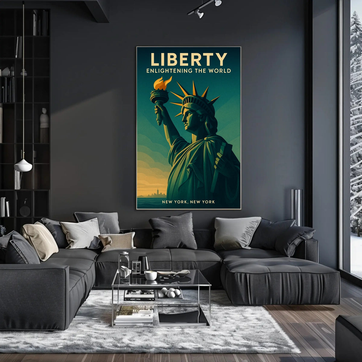 Statue of Liberty Sunrise Patriotic Poster