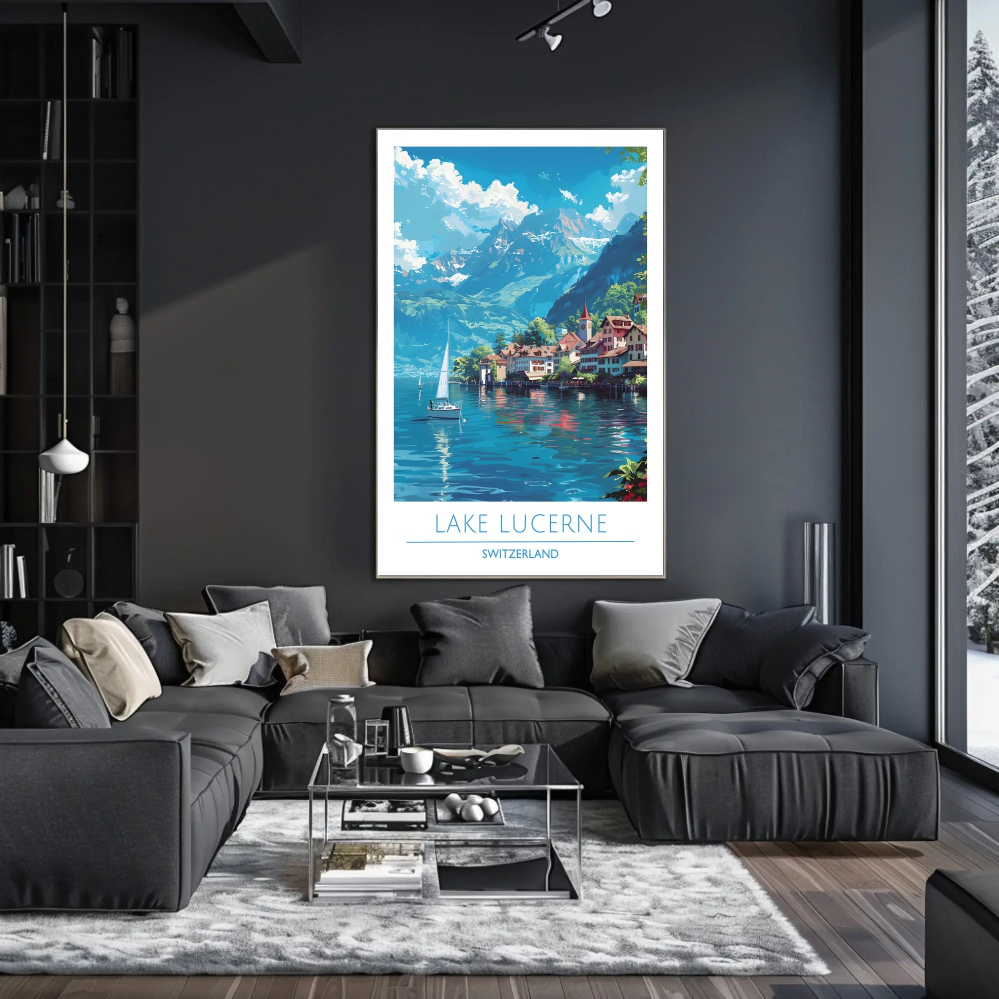 Tranquil Beauty of Lake Lucerne Poster