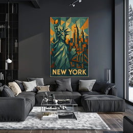 New York In Geometric Art Poster