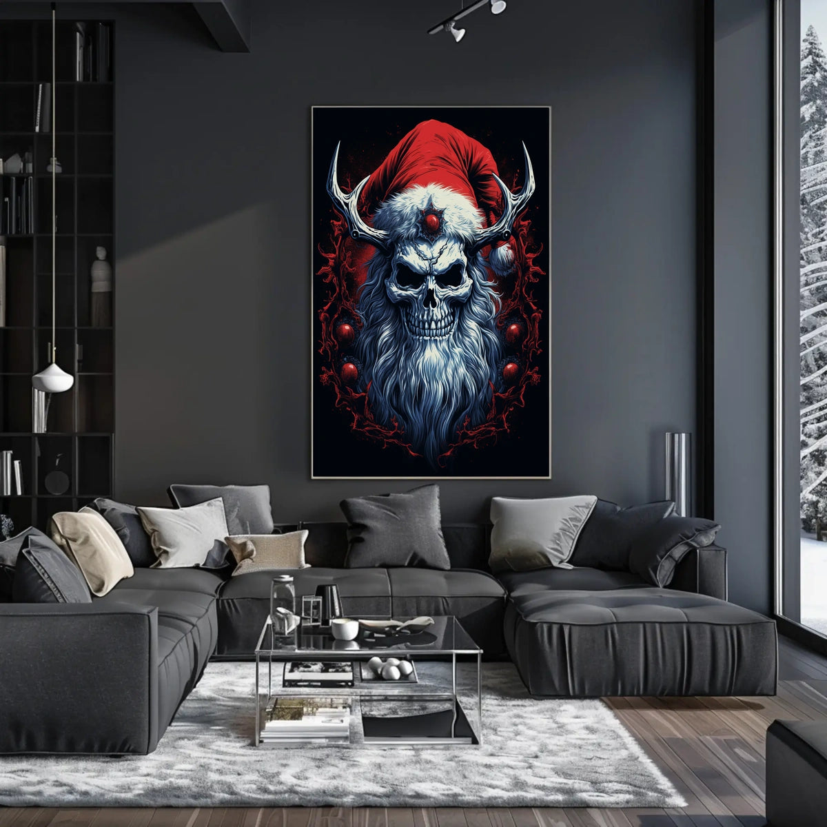 Dark Gothic Santa Christmas Abstract Pop Culture Poster