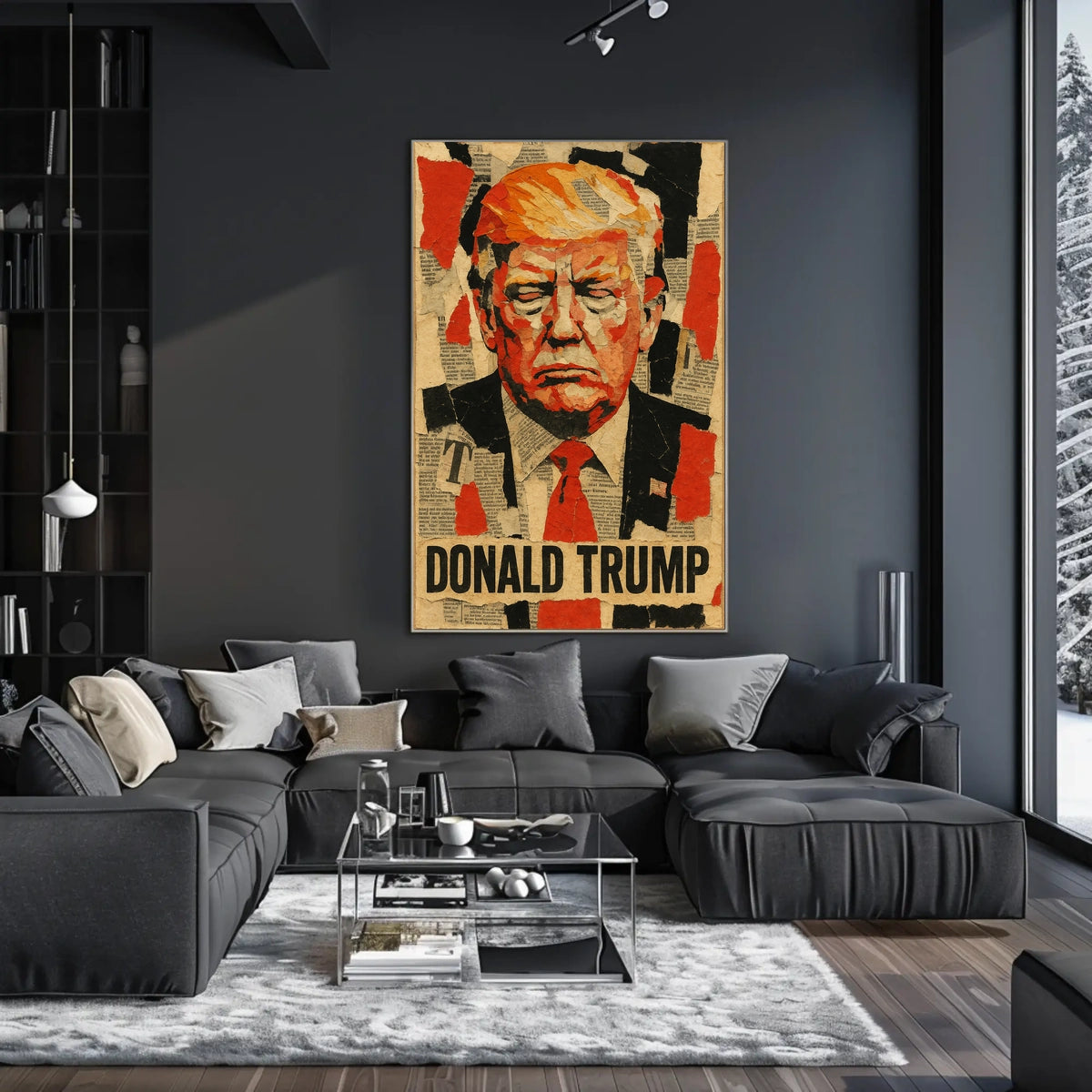 Donald Trump 47th President of the United States Layered paper Collage Poster