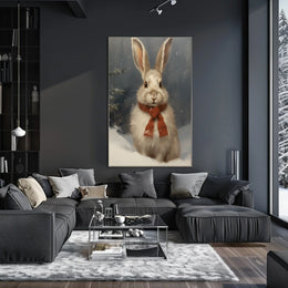 Winter Bunny Portrait Poster