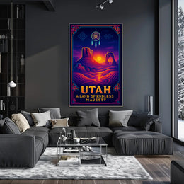Utah Landscapes Illustrated National Park Poster