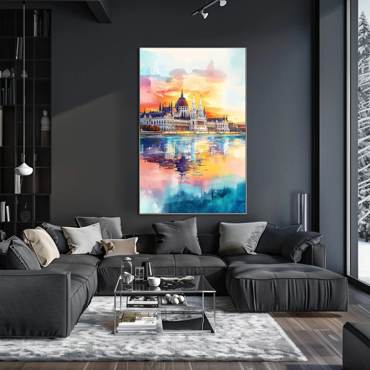 Hungary Budapest Parliament Building River View Poster