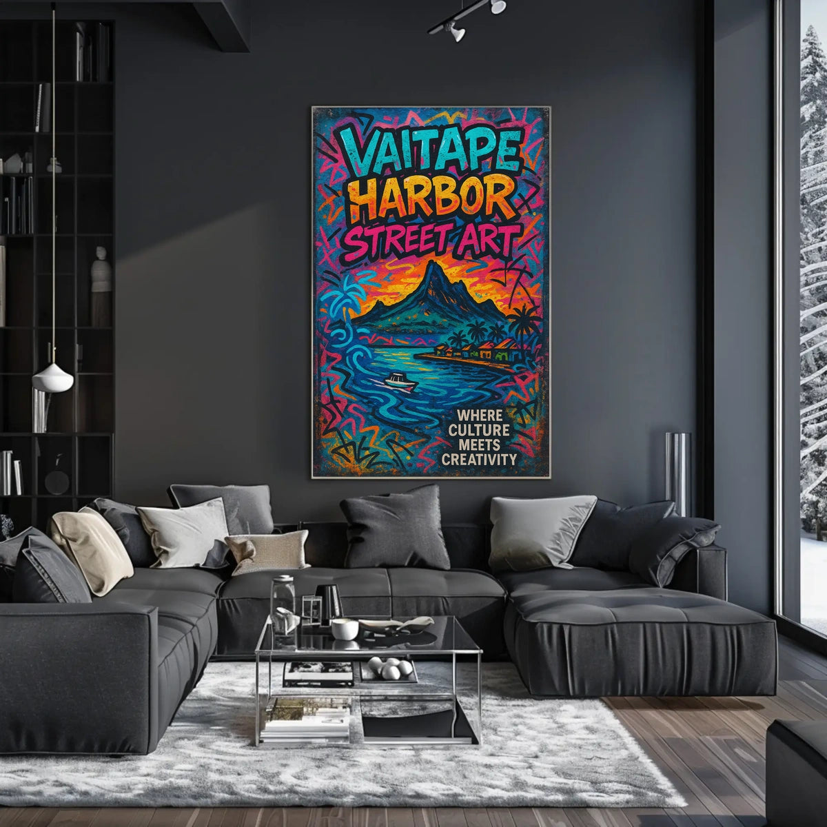 Vaitape Harbor Street Art Tropical Creativity Culture Poster