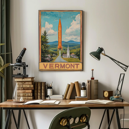Vermont Vintage Poster - Rocket Launch