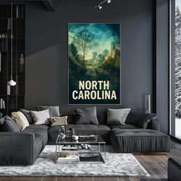 North Carolina Scenic Urban Landscape Poster