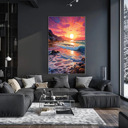 Vibrant Coastal Sunset Poster PosterGoat