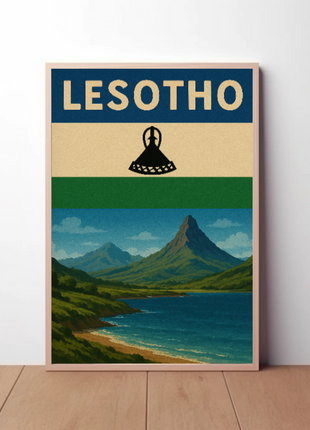 Lesotho Scenic Beauty Vintage Travel Poster