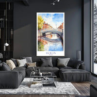 Dublin's Iconic Bridge Over River: Urban or Cityscape Poster PosterGoat