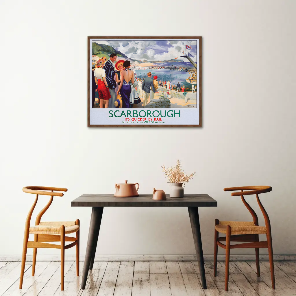 Scarborough - It's Quicker by Rail Poster