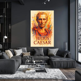 Julius Caesar Roman History Watercolor Art Poster
