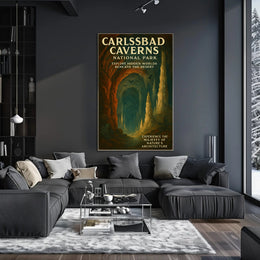 Carlsbad Caverns Vintage National Park Poster