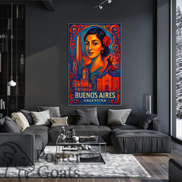 Buenos Aires Tango Art Deco Vintage Travel Poster