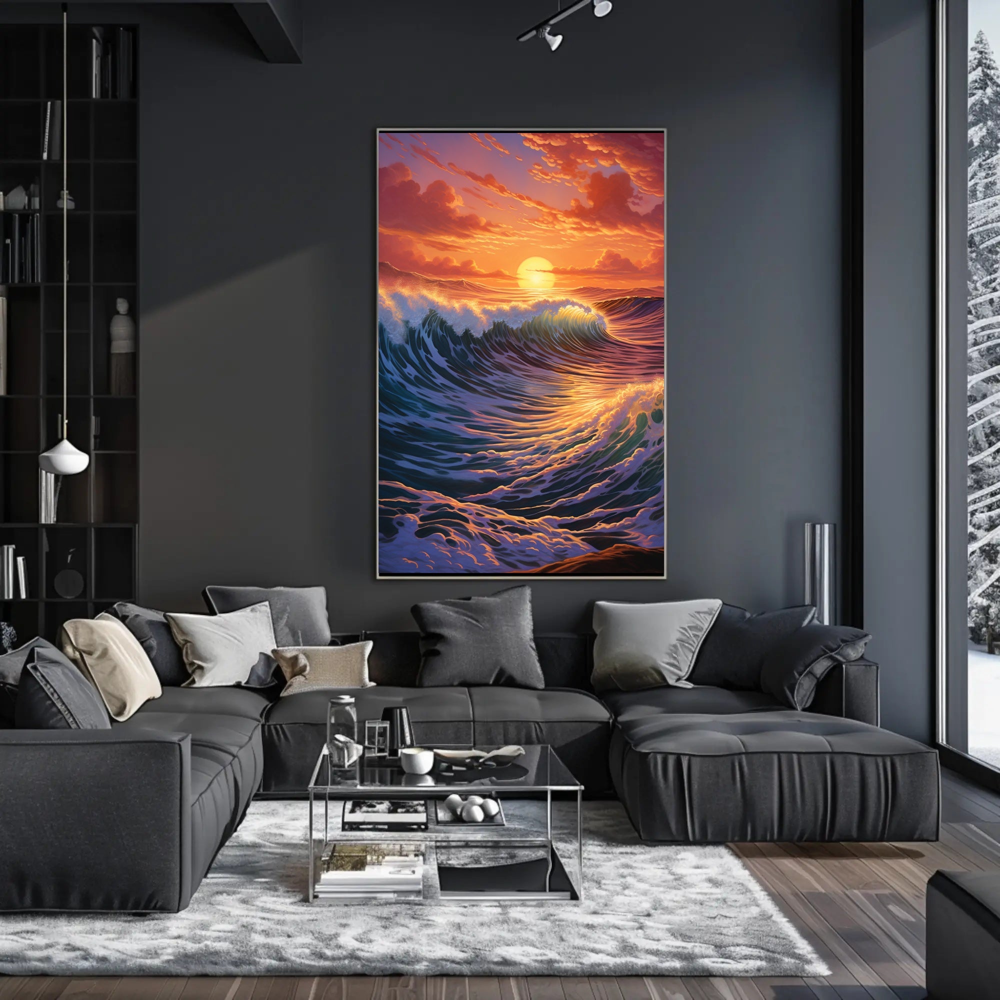 Serene Ocean Sunset Artistic Poster