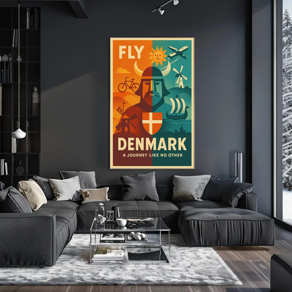 Denmark Travel Adventure Vintage Danish Exploration Travel Poster PosterGoat